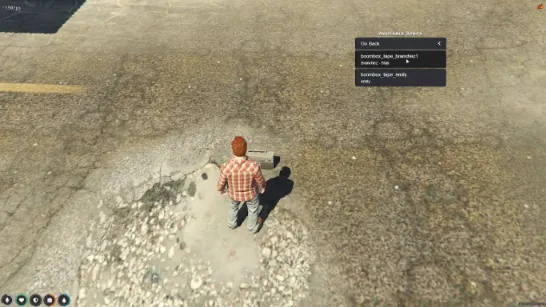 In-game screenshot of ESX 3D Sound Script with player triggering spatial sound effects on a street in FiveM.