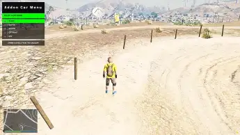 Player using ESX Addon Car Menu to spawn custom vehicles in GTA RP.