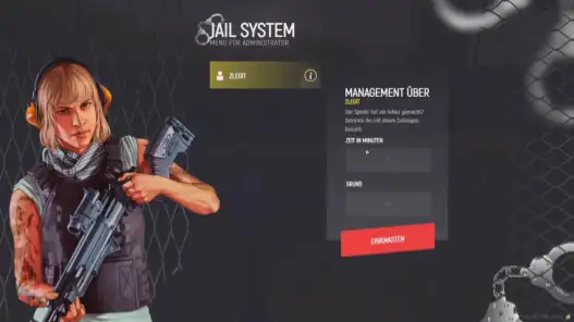 FiveM ESX Admin Jail System UI for player punishment and jail management