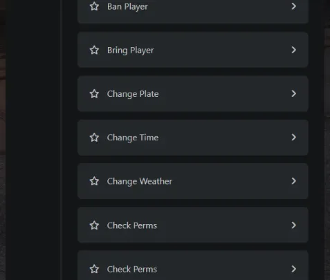 FiveM ESX Admin Menu interface with in-game management tools and options