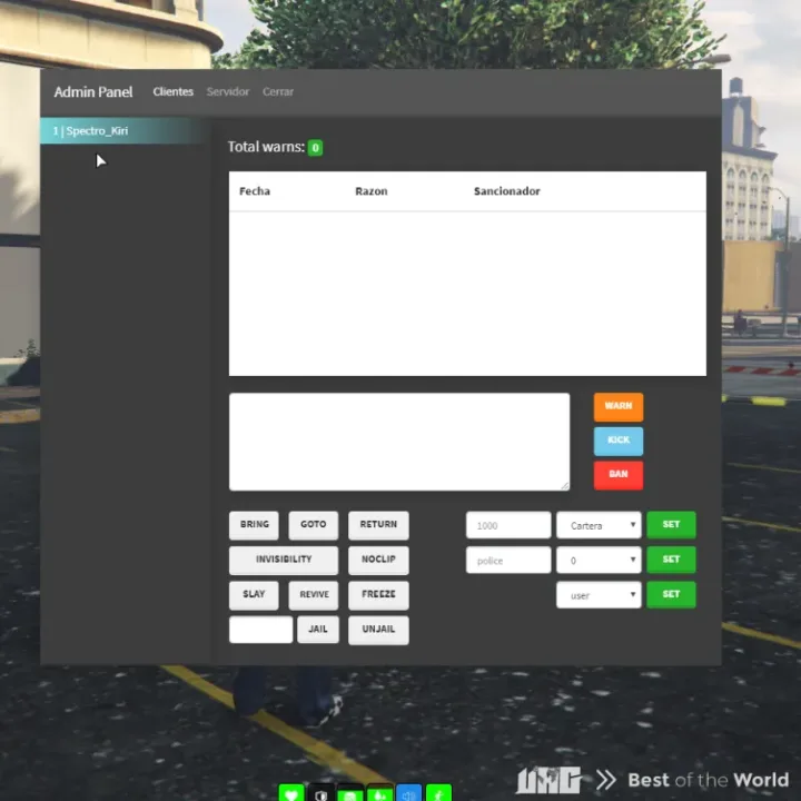 ESX Admin System Panel for In-Game Moderation in FiveM