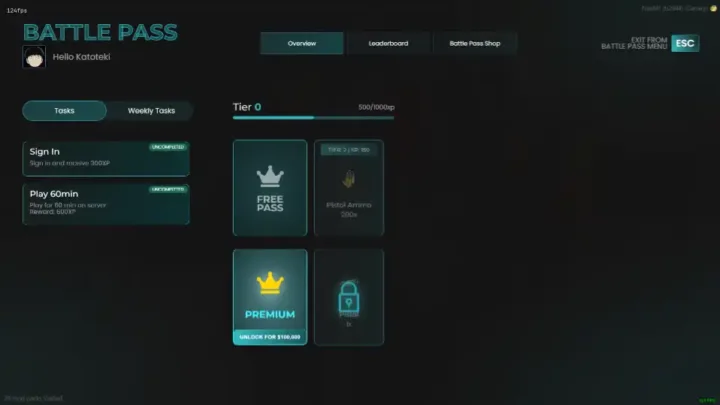 FiveM ESX Advanced Battlepass System – tiered progression and reward system.