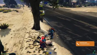 FiveM ESX ambulance job paramedics reviving a player by the roadside