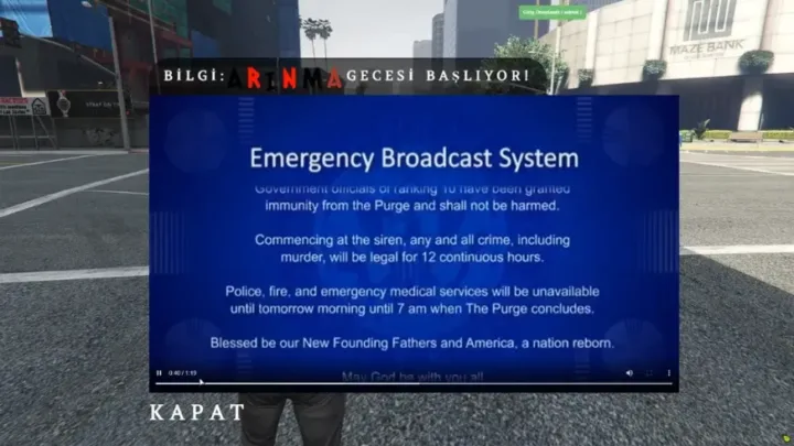 FiveM ESX emergency announcement broadcast UI during RP event