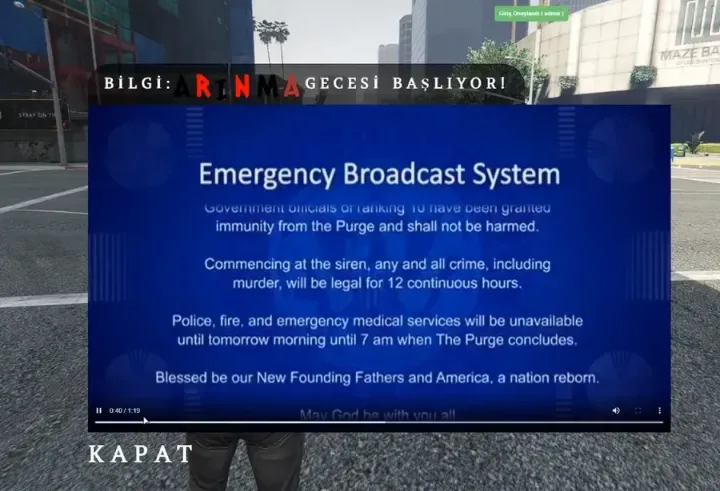 FiveM ESX emergency announcement broadcast UI during RP event