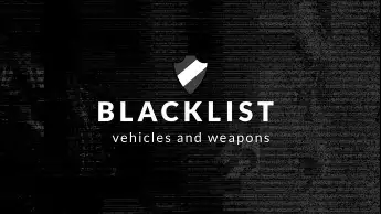 Blacklist script for vehicles and weapons in FiveM ESX server with shield icon.