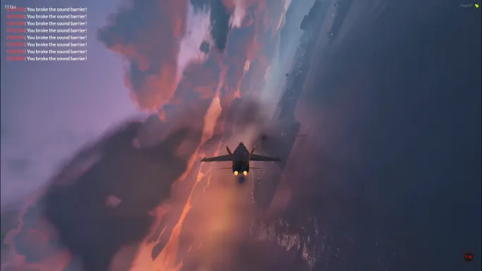 ESX Boom Script for FiveM with supersonic flight effects and sound barrier alerts