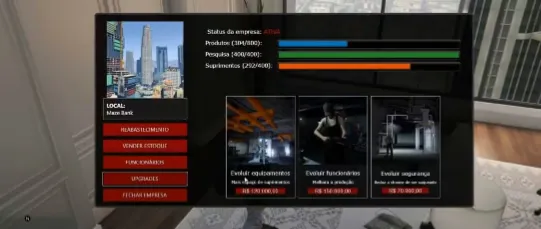FiveM ESX Business management UI with production and upgrade options