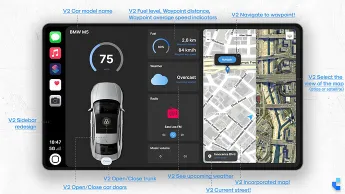 GTA V RP ESX CarPlay Script interactive vehicle dashboard with GPS and real-time controls.
