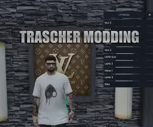 Player using ESX Clockroom Script to change uniforms in GTA RP.