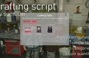 FiveM ESX Crafting Script with interactive UI and item creation system
