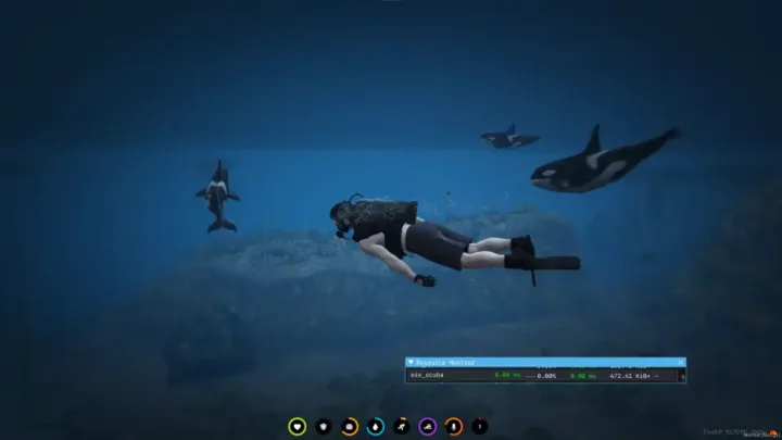 FiveM ESX diving script with scuba gear, underwater exploration, and marine wildlife