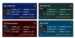 ESX Document System interface showcasing in-game personal documents like ID cards and licenses.