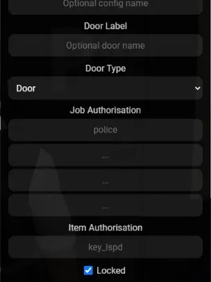 ESX Door Lock System with Job and Item Authorization in FiveM