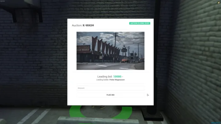 ESX Carwash Auction Script Interface for Property Bidding in FiveM