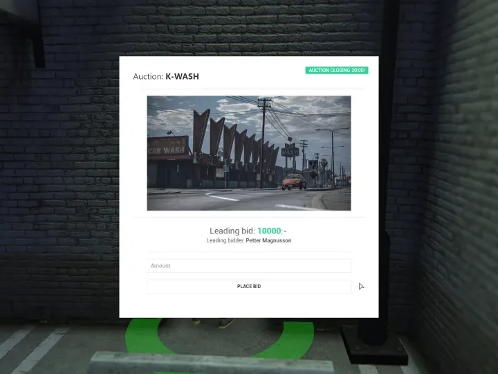 ESX Carwash Auction Script Interface for Property Bidding in FiveM