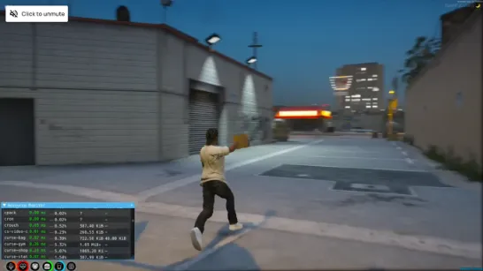 FiveM screenshot of a player using the ESX Fake Bags Script to throw a decoy loot bag during a roleplay scenario.