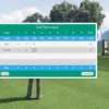 FiveM ESX golf scorecard UI with yardage, player scores, and par display