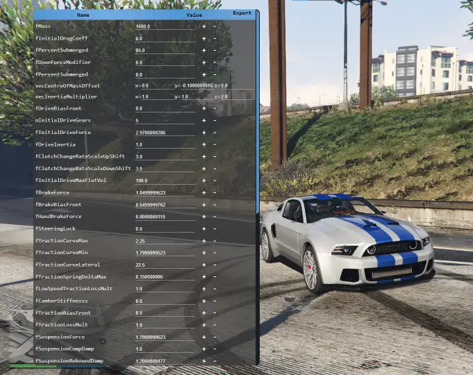 ESX Handling Editor GUI for FiveM Vehicle Physics Customization
