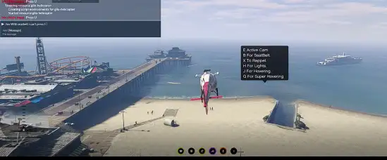 FiveM ESX helicopter script with spotlight, hover mode, and enhanced flight controls for RP