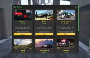 ESX Job Center UI - Interactive Job Selection System for FiveM RP