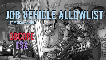 QBCore ESX Job Vehicle Allowlist Script for restricted vehicle access in FiveM