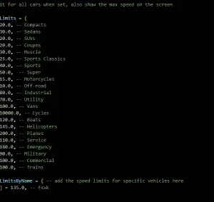 ESX Max Speed Limit Script – Restrict vehicle speeds in your FiveM RP server for realistic driving and better server performance.
