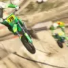 ESX motocross stunt bikes performing tricks mid-air in FiveM server