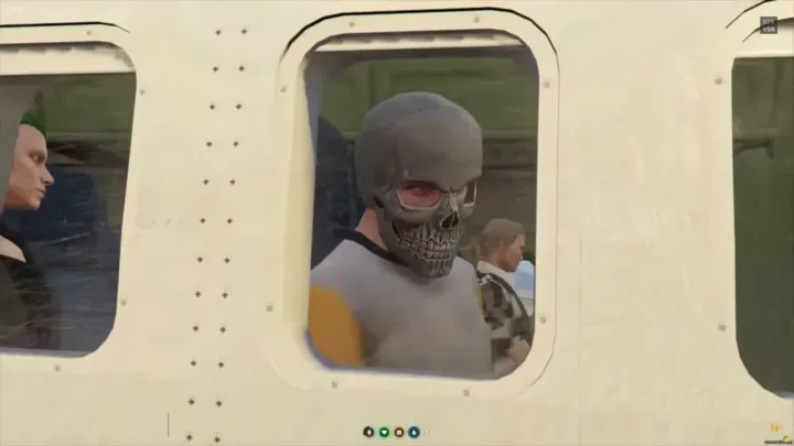 GTA V RP players in cinematic airplane intro using ESX Multichar Cutscene Script