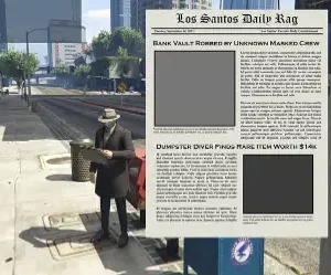 FiveM ESX Newspaper Script showing interactive newspaper with RP news stories