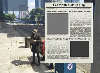 FiveM ESX Newspaper Script showing interactive newspaper with RP news stories