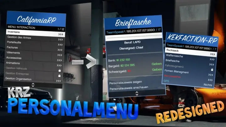 ESX Personal Menu Script – in-game player control interface for inventory, animations, and settings