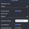 FiveM ESX Personalized Notifications Script UI with color, border, and position settings