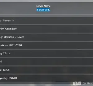 FiveM ESX player information panel showing character details