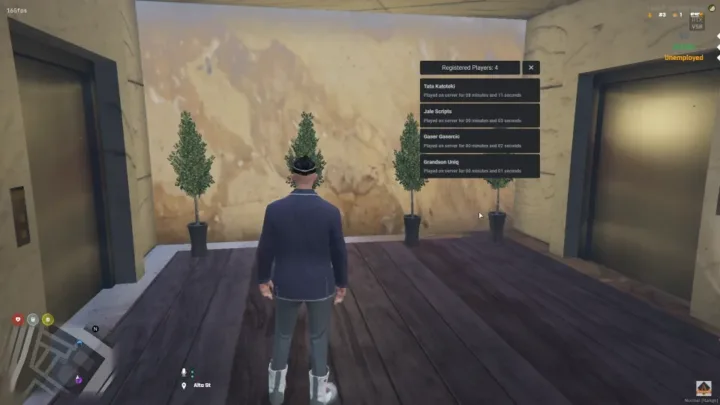 Player checking in-game hours using ESX Playtime Counter Script in GTA RP.