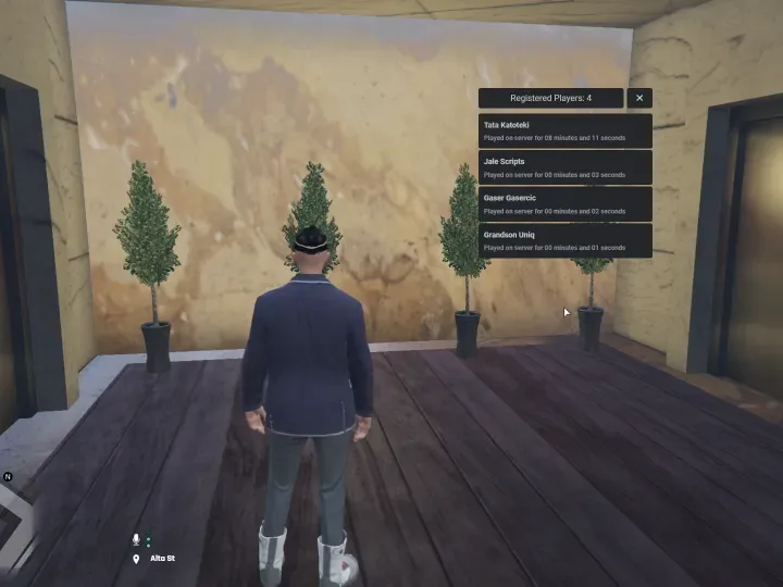 Player checking in-game hours using ESX Playtime Counter Script in GTA RP.