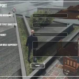 In-game bug and player report UI using ESX Report System V4 in GTA RP.