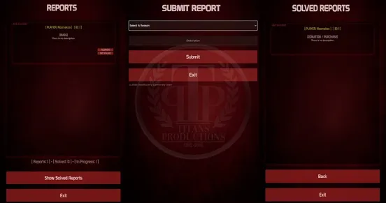 ESX Reports Script in-game UI for managing player reports on FiveM