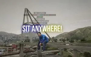 FiveM player sitting on a structure using ESX Sit Anywhere script