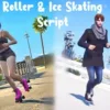 GTA V RP roller and ice skating script featuring two characters skating in different environments.