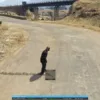 Screenshot of a player deploying spike strips on a rural road using the ESX Spikestrips Script in FiveM.