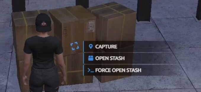 ESX Territories Script showing player capture and stash options