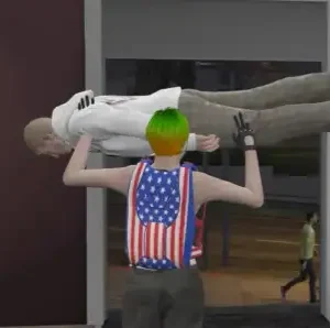GTA V RP character lifting another player inside building using ESX Throw Players script