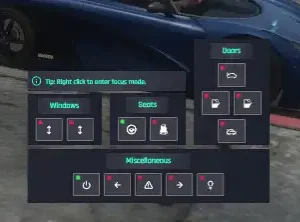 GTA V RP ESX Vehicle Control Menu Script with advanced car interaction options.