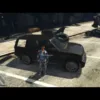 Player standing near SUV with text prompt above vehicle using ESX Vehicle Thought System Script in FiveM.