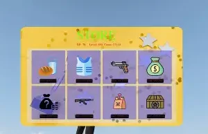 ESX XP System store interface showing level-based item unlocks.