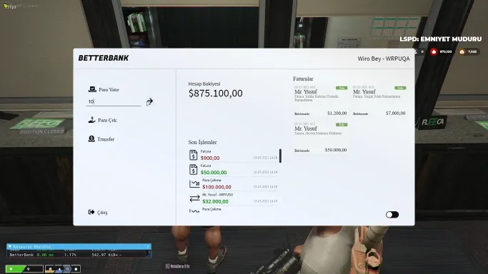 ESX Bank Script for FiveM with realistic banking UI and player account features