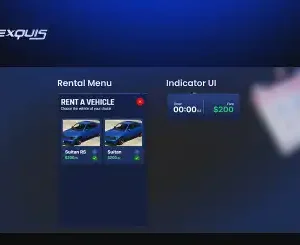 ESX Car Rental System – Vehicle rental management UI for FiveM roleplay server