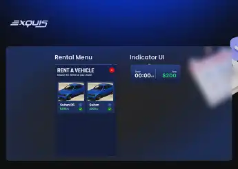 ESX Car Rental System – Vehicle rental management UI for FiveM roleplay server
