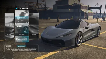Player cleaning a vehicle using ESX Car Wash Script with interactive UI in GTA RP.
